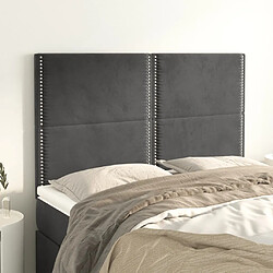 Maison Chic Lot de 4 Têtes de lit design pour chambre - Décoration de lit Gris foncé 72x5x78/88 cm Velours -MN82324