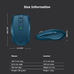 Acheter Universal Souris mobile sans fil à dispositifs multiples 2,4 GHz Souris de bureau prise en charge de la commande à dispositifs multiples | Mouse (bleue)