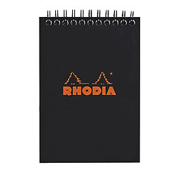 Bloc bureau Rhodia noir spirale 80 feuilles 5 x 5 cm n° 13 format 10,5 x 14,8 cm - Lot de 5