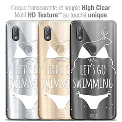 Caseink Coque Housse Etui Wiko View 2 (6.0 ) [Crystal Gel HD Collection Summer Design Let's Go Swim - Souple - Ultra Fin - Imprimé en France]