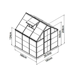 Serre de jardin 3.4m² verte - 701628 - PALRAM