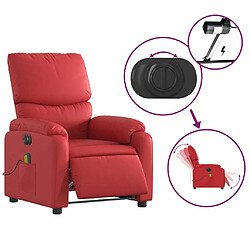 Maison Chic Fauteuil Relax pour salon, Fauteuil de massage inclinable électrique rouge similicuir -GKD85454 pas cher