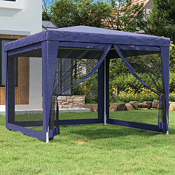 vidaXL Tente de fête avec 4 parois latérales en maille Bleu 3x3 m PEHD 