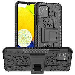 Coque en TPU antichoc, texture pneu avec béquille noir pour votre Samsung Galaxy A03 (166.5 x 75.98 x 9.14mm) (EU Version)