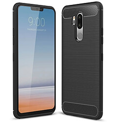 Wewoo Coque noir pour LG G7 ThinQ Texture de Carbone Brossé Résistant aux chocs TPU Retour Case