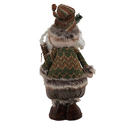 Mobili Rebecca Père Noël Gnome Grand Vert Marron Décoratif 48x22x14