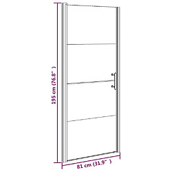 vidaXL Porte de douche 81x195 cm Verre trempé demi-dépoli Noir pas cher