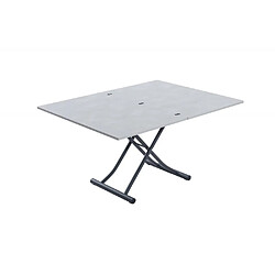 Acheter Inside 75 Table basse relevable extensible TRENDY mélaminé gris béton pied gris graphite