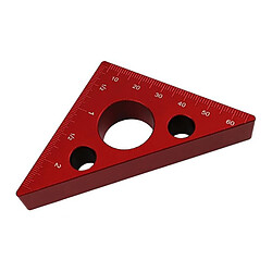 Acheter Rouge métrique de règle de triangle de pouce d'angle d'alliage d'aluminium de règle de 45 degrés