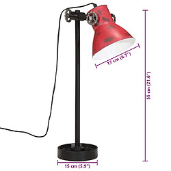 vidaXL Lampe de bureau 25 W rouge délavé 15x15x55 cm E27 pas cher