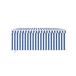 Avis Maison Chic Auvent manuel rétractable avec store | store extérieurs de porte | Marquise Brise-soleil 3x2,5 m Bleu et blanc -GKD32852