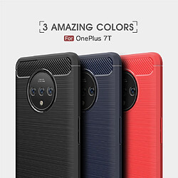 Wewoo Coque Souple Pour Oneplus 7T en TPU fibre de carbone brossée noir pas cher