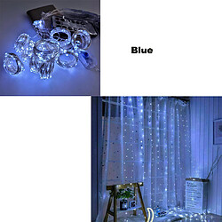 Noël 3x3m 300LED Rideau USB Guirlande Lumineuse Bleu