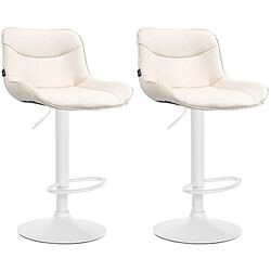 Non Lot de 2 tabourets de bar Vonore simili cuir blanc