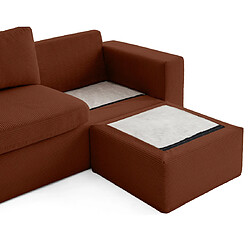 Acheter Lisa Design Calgary - canapé d'angle déhoussable et modulable 3 places + 1 pouf en velours côtelé