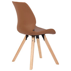 Avis Decoshop26 Lot de 2 chaises de salle à manger en synthétique marron clair style scandinave pieds bois CDS101139