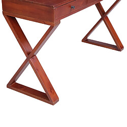 Avis vidaXL Bureau d'ordinateur Marron 132x47x77 cm Bois d'acajou massif