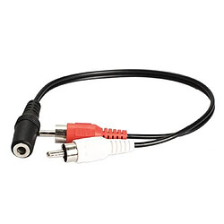 3,5 mm Audio Jack Femelle vers 2 Mâle RCA Câble Adaptateur