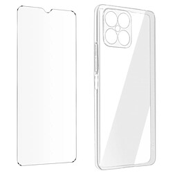 Avizar Coque pour Honor X8 5G / X6 Silicone Gel et Verre Trempé Dureté 9H transparent