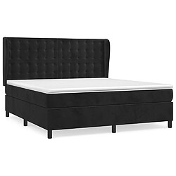 vidaXL Sommier à lattes de lit avec matelas Noir 180x200 cm Velours