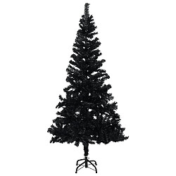 vidaXL Arbre de Noël artificiel pré-éclairé et boules noir 180 cm PVC