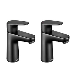 2PCS Cecipa max Robinet de Lavabo Noir Pour Salle de Bain, Robinet de Lavabo économie d'eau, Mitigeur de Lavabo à Poignée Unique,EU Modèle