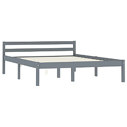 Maison Chic Lit adulte - Lit simple Cadre de lit,Structure du lit Contemporain Gris Bois de pin massif 120 x 200 cm -MN40047