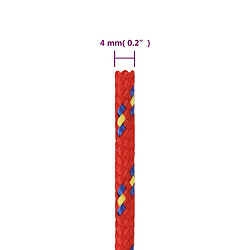 vidaXL Corde de bateau Rouge 4 mm 100 m Polypropylène pas cher