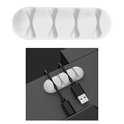 Acheter Clips De Câble Porte-cordon Multifonction Organisateur De Fil Pour écouteurs Blanc 4 Emplacements