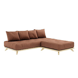 Avis Inside 75 Canapé convertible futon SENZA pin naturel coloris brun argile couchage 90 cm.