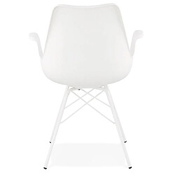 Mes Fauteuil design blanc et piètement en métal blanc - SHAFT pas cher