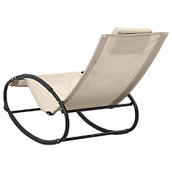 Maison Chic Chaise longue avec oreiller | Bain de soleil Relax | Transat acier et textilène crème -GKD45355 pas cher