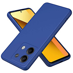 Htdmobiles Coque pour Xiaomi Redmi Note 13 5G - housse etui silicone gel fine + verre trempe - BLEU FONCE