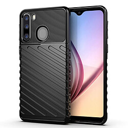 Coque en TPU texture sergé souple noir pour votre Samsung Galaxy A21