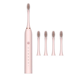 Brosse à Dents électrique 4 Dents Têtes IPX7 Brosse à Dents Automatique étanche Rose