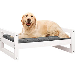 Avis vidaXL Lit pour chien Blanc 75,5x55,5x28 cm Bois de pin solide