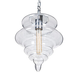 Avis BigBuy Home Suspension Argenté Métal Verre 40 W 220-240 V 28 x 28 x 36 cm Moderne