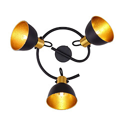 Globo Lighting Plafonnier rond design industriel Fillo - Noir et doré