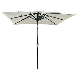 ComfortXL Parasol à 3 Niveaux Avec Mât En Aluminium Sable 2,5x2,5 M