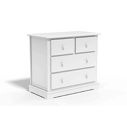 DECOPIN commode 2 grands tiroirs & 2 petits ducie - blanc uni