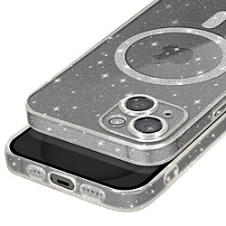 Avis Avizar Coque MagSafe pour iPhone 15 Silicone Pailleté Transparent