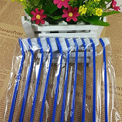 Wewoo Brosse à dents pour animaux de compagnie efficace soins buccaux20 chatschien chatPCS Spécifications Manche bleue + poils moyens bleu pas cher