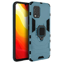 Avizar Coque Xiaomi Mi 10 Lite Hybride Antichoc Bague Métallique Support Vidéo Bleu