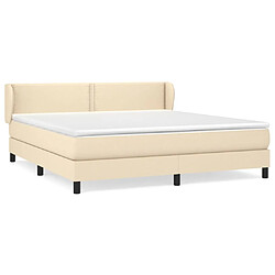 Maison Chic Lit adulte- Lit + matelas,Sommier à lattes de lit avec matelas Crème 180x200 cm Tissu -GKD45931