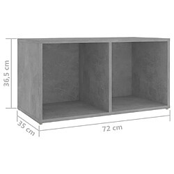 vidaXL Meubles TV 4 pcs Gris béton 72x35x36,5 cm Bois d'ingénierie pas cher