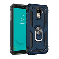 Wewoo Coque Étui de protection en TPU + antichoc Sergeant Armour pour Galaxy J6 (2018), avec support rotation 360 degrés (bleu)