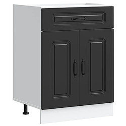 vidaXL Armoire de cuisine Kalmar noir bois d'ingénierie