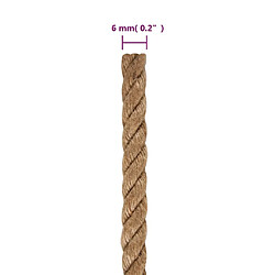 vidaXL Corde 100 % jute 6 mm 500 m pas cher