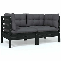 Acheter Maison Chic Salon de jardin 8 pcs + coussins - Mobilier/Meubles de jardin - Table et chaises d'extérieur anthracite Bois de pin -MN62312