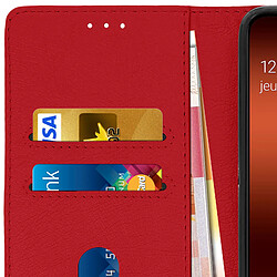 Avizar Housse Samsung Galaxy A70 Étui Portefeuille Support Stand Rouge pas cher